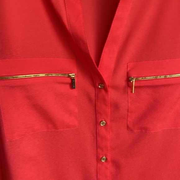 Coral colored Calvin Klein button down blouse - Picture 3 of 6